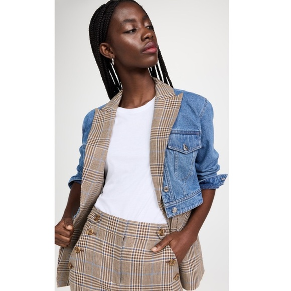 Veronica Beard Keaton Blue Denim Cropped Jacket Size Large - Picture 13 of 15